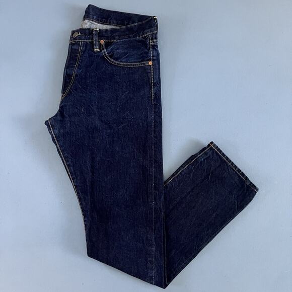 Polo Ralph Lauren Co Button Fly Straight Leg Dark Wash Denim Jeans 32x32 - Picture 1 of 6